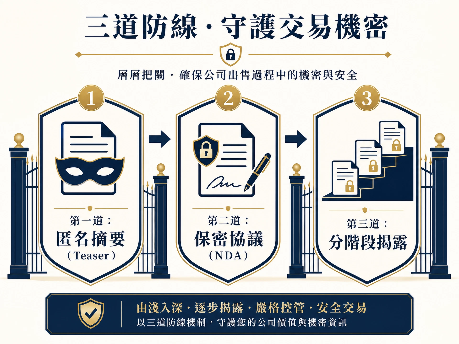 匿名賣公司的三道保密防線：匿名摘要、保密協議、分階段揭露